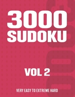 3000 Sudoku: Sudoku Puzzle Book for Adults with Very Easy to Extreme Hard Puzzles - Vol 2 B08SGRQBNS Book Cover