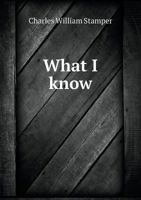 What I Know 5518555679 Book Cover