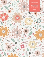 College Ruled Notes 110 Pages: Vintage Floral Notebook for Professionals and Students, Teachers and Writers - Vintage Orange and Peach Floral Pattern 1088485227 Book Cover