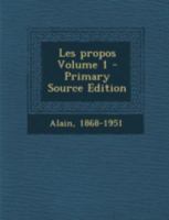 Les Propos D'alain; Volume 1 B0BM5N841T Book Cover