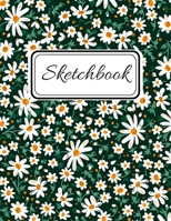 Sketchbook: Flowers Theme, 110 Blank Pages, Large 8.5 x 11 inch 1677521058 Book Cover