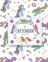 Cute Unicorn Kawaii Sketchbook: 103 blank pages of high quality white paper, 8.5” x 11”cute premium matte cover 1651772991 Book Cover