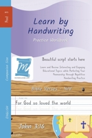 Handwriting Practice Workbook - Bible Verses - John 3: 16 - NIV - Print, Level 3: Learn by Handwriting . Adults and Children - Companion Size - BVJP3LES B0FPWF41MV Book Cover