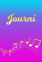 Journi: Sheet Music Note Manuscript Notebook Paper Pink Blue Gold Personalized Letter J Initial Custom First Name Cover Musician Composer Instrument Composition Book 12 Staves a Page Staff Line Notepa 1706648758 Book Cover