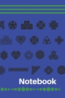 NoteBook: Simple lined blank journal / notebook with black celtic knots on a blue matte cover . Cream paper. High quality. 120 pages (60 sheets) . 6 x 9 inches 1673522858 Book Cover