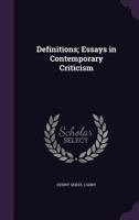Definitions: Essays in Contemporary Criticism 1162659556 Book Cover