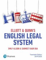 Elliott & Quinn's English Legal System 1292251050 Book Cover