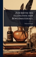 Zur Kritik des telepathischen Beweismaterials. (German Edition) 1024938719 Book Cover