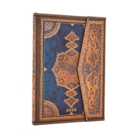 2026 Safavid Indigo (Safavid Binding Art) Midi 12-Month Vertical Hardcover Flexi Day Planner 2026 (Wrap Closure) 0349707723 Book Cover