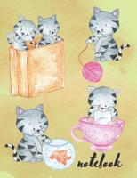 Notebook: Composition Notebook With Cute Baby Cats, Collage Ruled, Great For Kids 1081067616 Book Cover