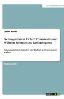 Stellungnahmen Richard Thurnwalds Und Wilhelm Schmidts Zur Rassenhygiene 3640492870 Book Cover