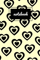 Cream & black heart notebook: novelty notebook 6x9 1672364140 Book Cover