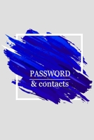 Password & Contacts: Internet Password Logbook Large Print With Tabs Blue Watercolor Cover 1692501070 Book Cover