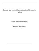 Contact lens case with predetermined life span for safety: United States Patent 9980545 B08QXF392G Book Cover
