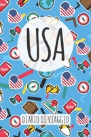 USA Diario di Viaggio: Pianificatore di viaggio I Pianificatore di viaggio su strada I Diario a griglia a punti I taccuino I Diario tascabile I Regalo per Backpacker (Italian Edition) 1658763548 Book Cover