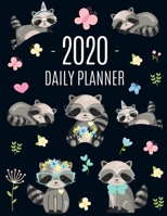 Raccoon Daily Planner 2020: Pretty Organizer for All Your Weekly Appointments For School, Office, College, Work, or Family Home With Monthly Spreads: January - December 2020 Large Year Calendar Agenda 1710157984 Book Cover