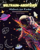 Weltraum-Abenteuer - Malbuch für Kinder - Lustige Sammlung von Weltraummotiven: Astronauten, Aliens und vieles mehr!: Kinder fördern ihre Kreativität ... der Erkundung des Weltraums B0C4Z3H51M Book Cover