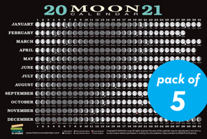 2021 Moon Calendar Card (5 pack): Lunar Phases, Eclipses, and More! 1615196781 Book Cover