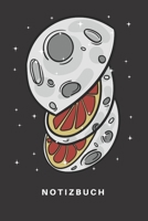 Notizbuch: Notizbuch Notizheft Schreibbuch 110 Seiten Punkteraster Punkte DIN A5 Astronaut Weltraum Weltall Galaxie Universum Raumfahrt Sterne Planeten Astronomie Astrologie Mond Orange Blutorange 1677153911 Book Cover