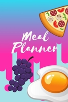 Meal Planner: Meal Planner notebook for family, kids, nutrition, health monitoring, blank form journal for write your favorite food in each day, manu, 100 pages, size 6X9 inches, pizza, egg 1710226021 Book Cover