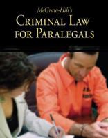 McGraw-Hill's Criminal Law for Paralegals 0073376965 Book Cover