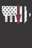 Notebook: Dot Grid Dotted 6x9 120 Pages Iowa Vintage Retro USA Flag America Merica 4th Of July 1082189898 Book Cover