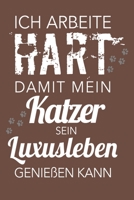 Ich arbeite hart, damit mein Katzer sein Luxusleben genießen kann: A5 Dodgrid (gepunktet)  | Agenda Journal | Perfekt zum Schreiben und Zeichnen | Geschenk Katzer (German Edition) 1696027381 Book Cover