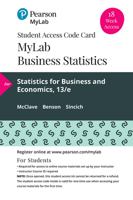 Mylab Math with Pearson Etext -- 18 Week Standalone Access Card -- For Statistics for Business and Economics 0135901529 Book Cover