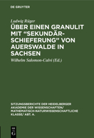 Über Einen Granulit Mit "Sekundärschieferung" Von Auerswalde in Sachsen 3111190080 Book Cover