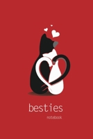 Besties Notebook, Blank Write-in Journal, Dotted Lines, Wide Ruled, Medium (A5) 6 x 9 Inches (Red) 1714382311 Book Cover