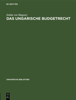 Das Ungarische Budgetrecht 3111048888 Book Cover