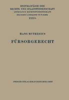 Fursorgerecht 3642938043 Book Cover