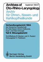 Teil II: Sitzungsbericht (Verhandlungsbericht der Deutschen Gesellschaft für Hals-Nasen-Ohren-Heilkunde, Kopf- und Hals-Chirurgie, 1984 / 2) 3540139362 Book Cover