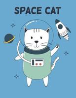 Space cat: Space cat on blue cover and Dot Graph Line Sketch pages, Extra large (8.5 x 11) inches, 110 pages, White paper, Sketch, Draw and Paint 1720709696 Book Cover