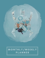 Monthly/Weekly Planner: Teal Blue Japanese Origami Turtle Weekly Planner + Monthly Calendar Views 12 Month Agenda Planner Gift For Tortoise Lovers 1676073450 Book Cover