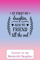 At first my daughter, now a friend to the end, Letters to my wonderful daughter: Letters to My Daughter Lined Journal - Keepsake Notebook for Dads, ... stages of their girls life as she grows 1700261851 Book Cover