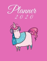 Planner 2020: unicon girl gift Planner and calendar, Agenda, Page a Day 2020, Schedule Organizer Planner (2020 Diary Per Page)365 Day Tabbed Journal January;December (Diaries& Journals) Daily Planner  1708559558 Book Cover