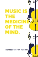 MUSIC IS THE MEDICINE OF THE MIND: A5 Notizbuch PUNKTIERT Sport | Motivation | Buch | Laufen | Mentaltraining |Glücklich | Geschenkidee | ... | Meditation | Freund (German Edition) 1676751629 Book Cover