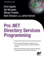 Pro .NET Directory Services Programming 1590592697 Book Cover