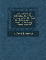 Zur Deutschen Literatur F�r Viola Da Gamba Im 16. Und 17. Jahrhundert B0BQCZL4CC Book Cover