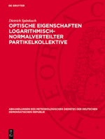 Optische Eigenschaften Logarithmisch-Normalverteilter Partikelkollektive 3112783603 Book Cover