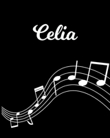 Celia: Sheet Music Note Manuscript Notebook Paper - Personalized Custom First Name Initial C - Musician Composer Instrument Composition Book - 12 Staves a Page Staff Line Notepad Notation Guide - Crea 170391337X Book Cover