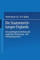 Die Staatseinrichtungen Englands 3662002701 Book Cover