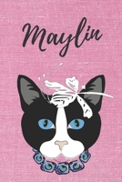 Maylin Katzen-Malbuch / Notizbuch Tagebuch: Individuelles personalisiertes blanko M�dchen & Frauen Namen Notizbuch, blanko DIN A5 Seiten. Ideal als Uni ... Weihnachts & Geburtstags Geschenk f�r Frauen 1695455606 Book Cover