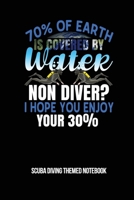 70% Of Earth Is Covered By Water Non Diver? I Hope You Enjoy Your 30% Scuba Diving Themed Notebook: 6x9in Diver Wide Ruled Lined Notebook Paper ... Sheets Planner Pages Students College School 1670479587 Book Cover