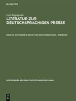 Die Presse in Recht Und Rechtsprechung / Werbung 3598234848 Book Cover