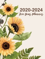 2020-2024 Five Year Planner: 60 Months Calendar, 5 Year Appointment Calendar, Business Planners, Agenda Schedule Organizer Logbook, Multi Year Planner Large Squares, Sunflower Cover 169726977X Book Cover