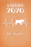 Kalender 2020: Oranger Tageskalender Englische Bulldogge Herzschlag Hunde 2. Halbjahr Juli Dezember ca DIN A5 weiß über 190 Seiten 1650714122 Book Cover