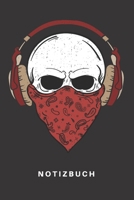 Notizbuch: Notizbuch Notizheft Schreibbuch 110 Seiten Liniert Linien DIN A5 Totenkopf Sch�del Kopf Knochen Skelett Comic Cartoon Musik Texte Songbuch S�nger Musiker Rapper Songtexte Lyrics Kopfh�rer T 1660610710 Book Cover