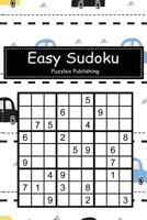 Easy Sudoku: Sudoku Puzzle Game for Beginers with Colorful Hand Drawn Car with Silver Triangle Glitter Pattern Cover 1793111103 Book Cover